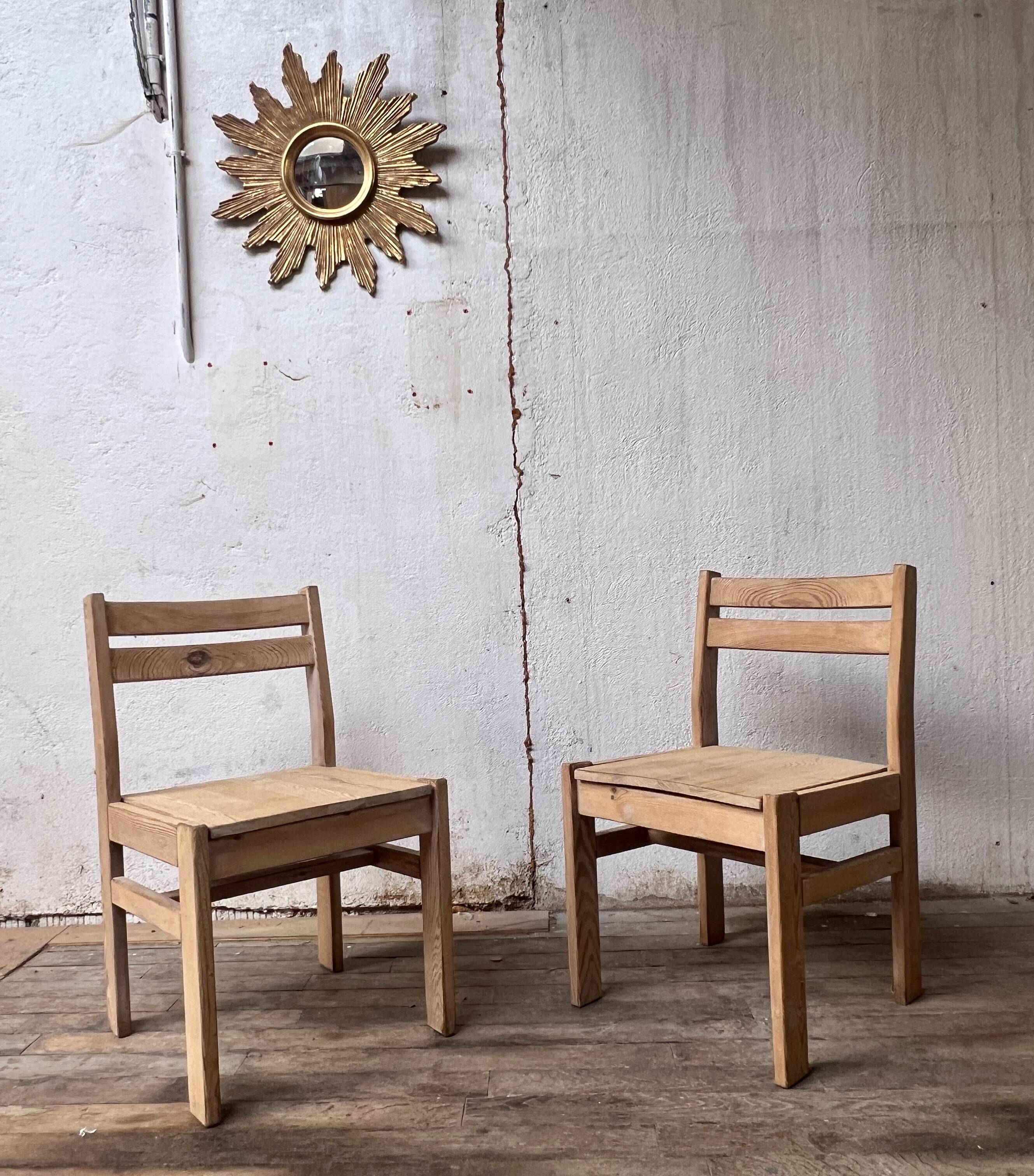 Pair of vintage dlg charlotte perriand Illmari tapiovaara chairs