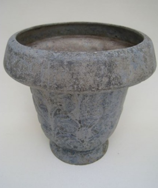 Cast iron art deco glazed grey vase
