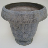 Cast iron art deco glazed grey vase