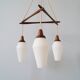 Danish teak hanging lamp three-flamed