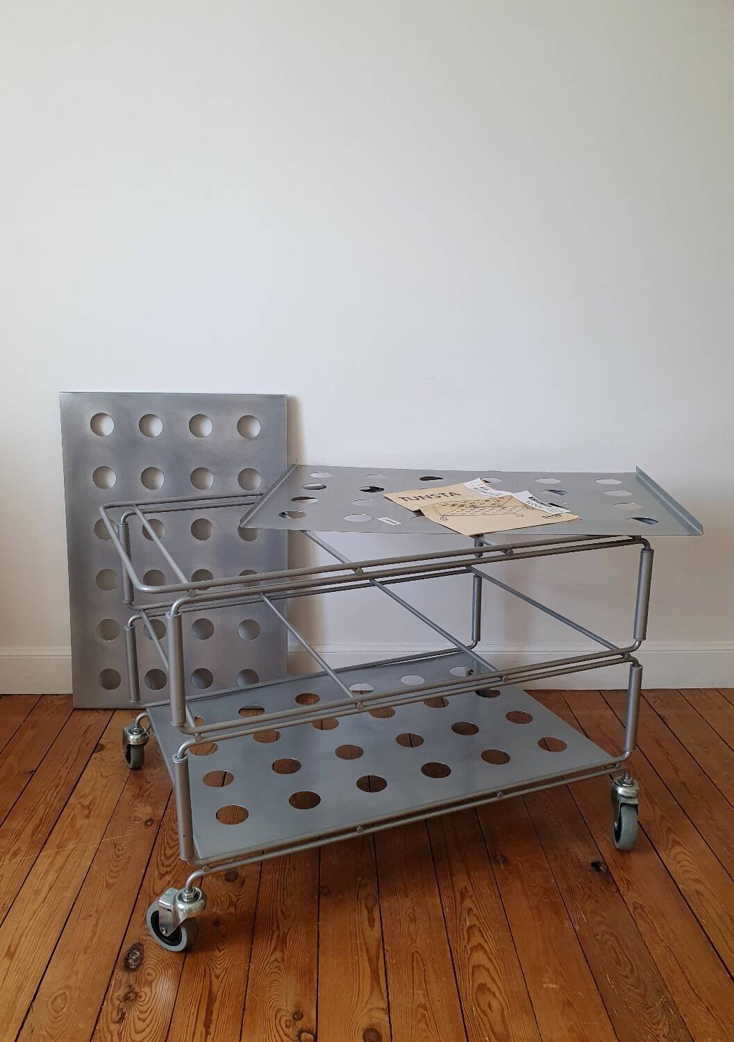 Niels Gammelgaard vintage metal trolley, rolling cart