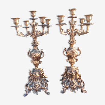 Pair of bronze candelabra nineteenth century