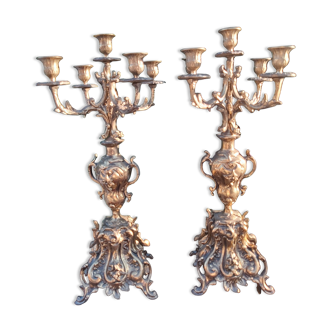 Paire de candélabres en bronze XIX eme
