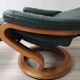 Mid - century leather armchair with footrest with relax function from himolla