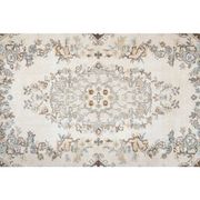 1970s Turkish Oushak Handmade Wool Cotton Beige Area Rug 114x197