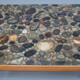 Swedish rosewood and pebbles coffee table in the style of Ib Kofod-Larsen , 1960s