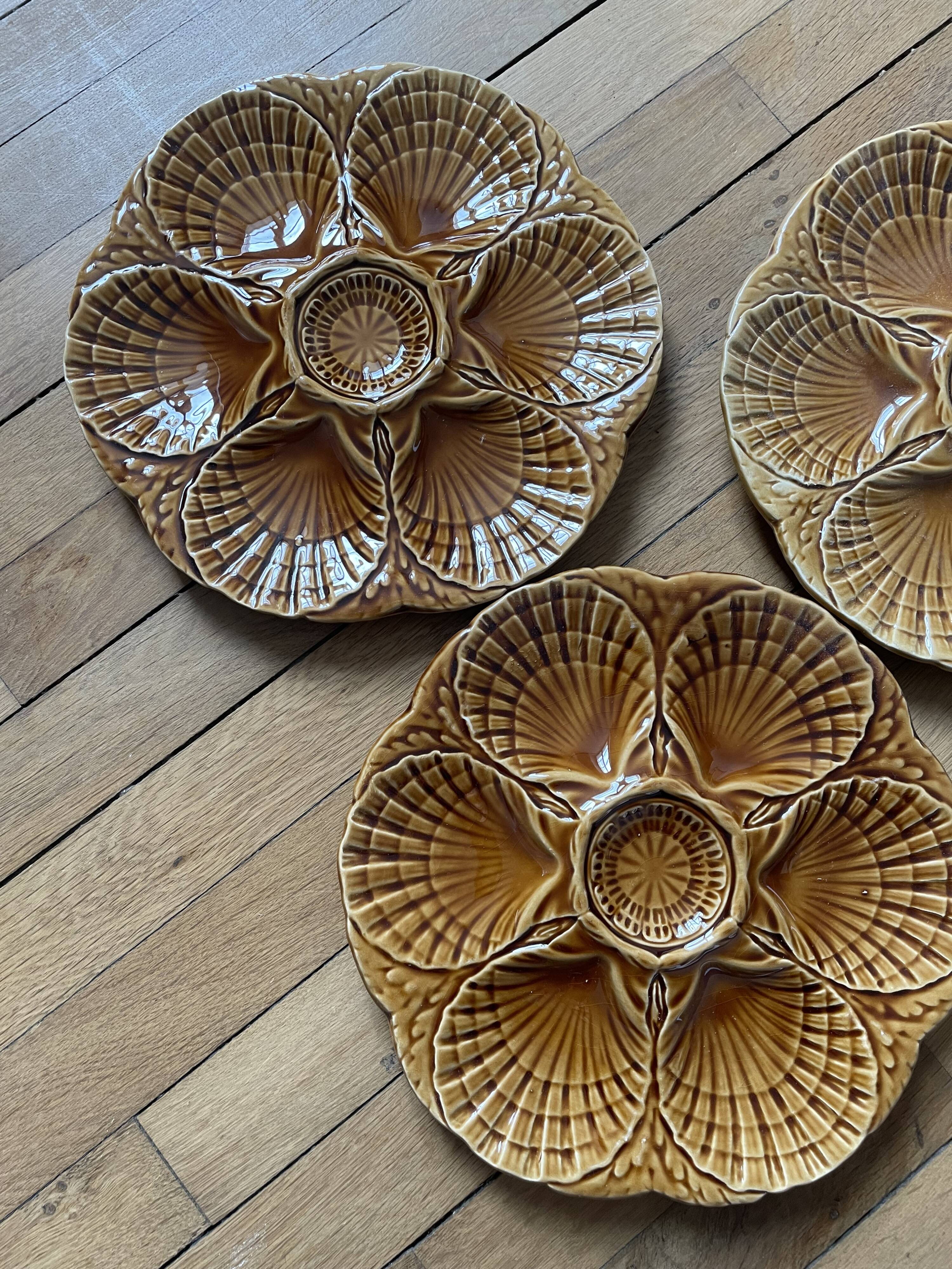 3 oyster plates from Sarreguemines 250907