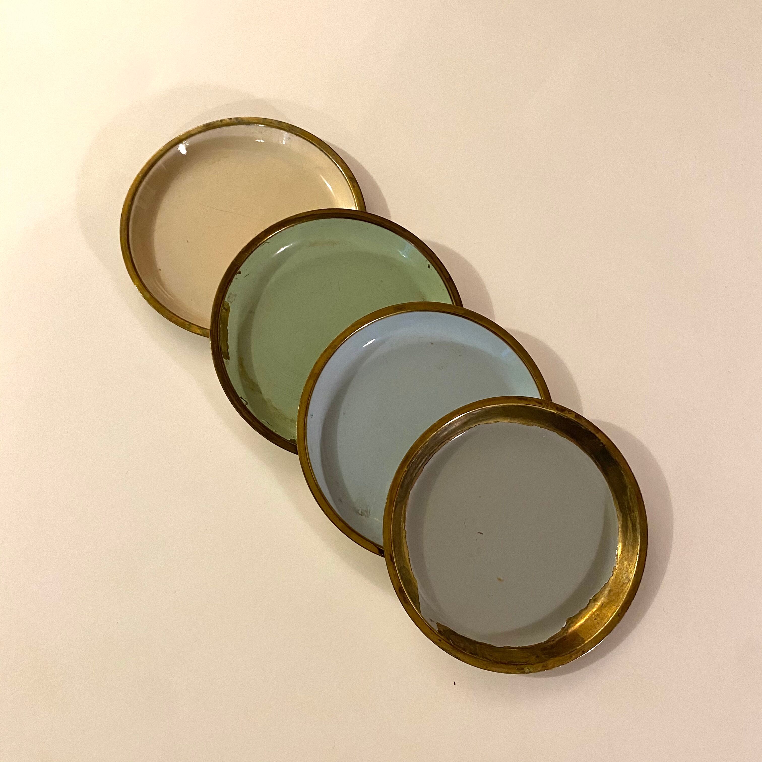 Sous-verres en verre de Grasoli en laiton