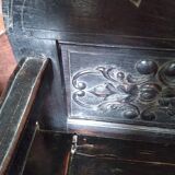 Old Breton enclosed bed chest bench