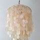 Vintage capiz shell chandelier, antique light fixture.