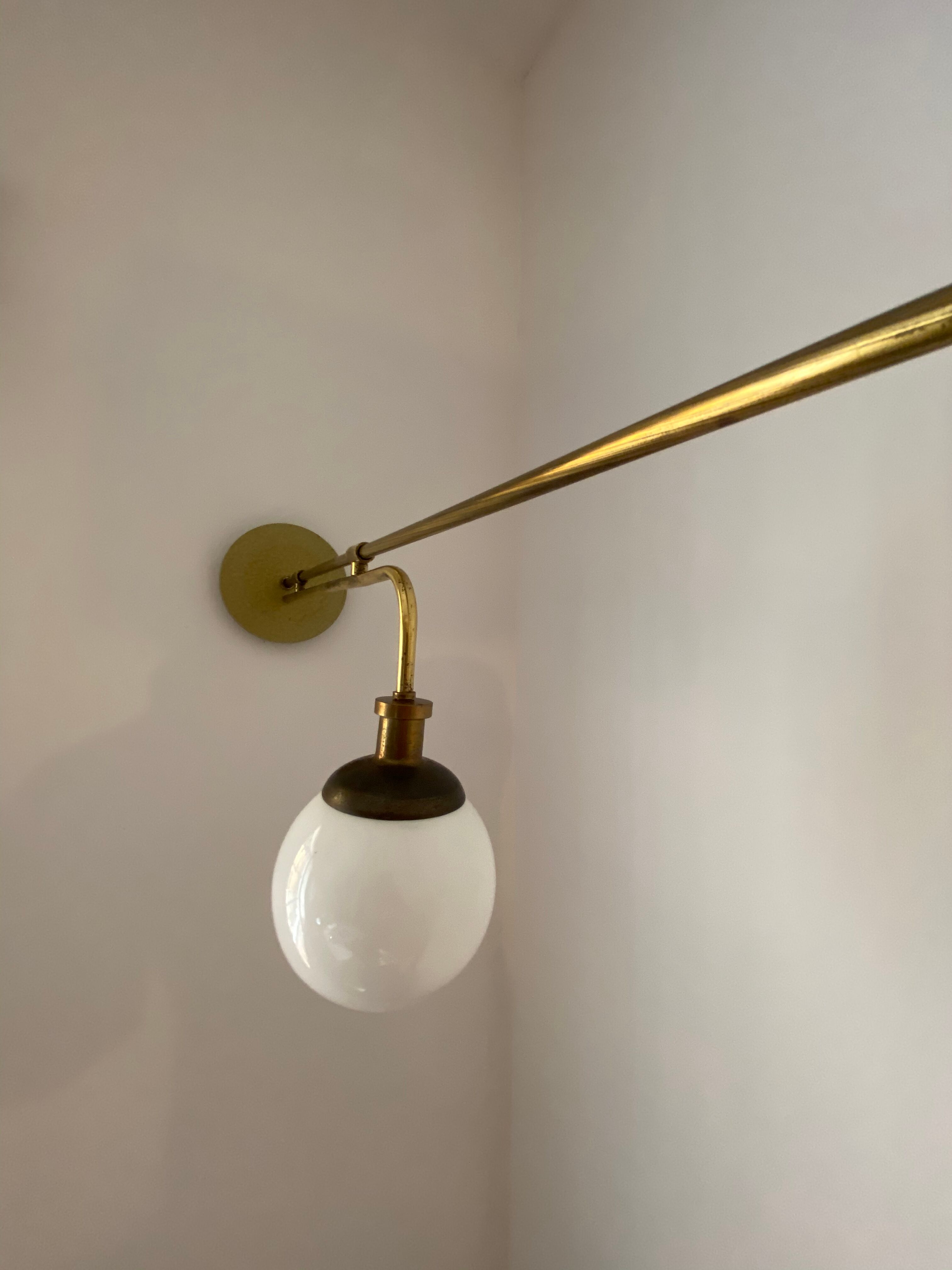 Brass art deco slide lamp