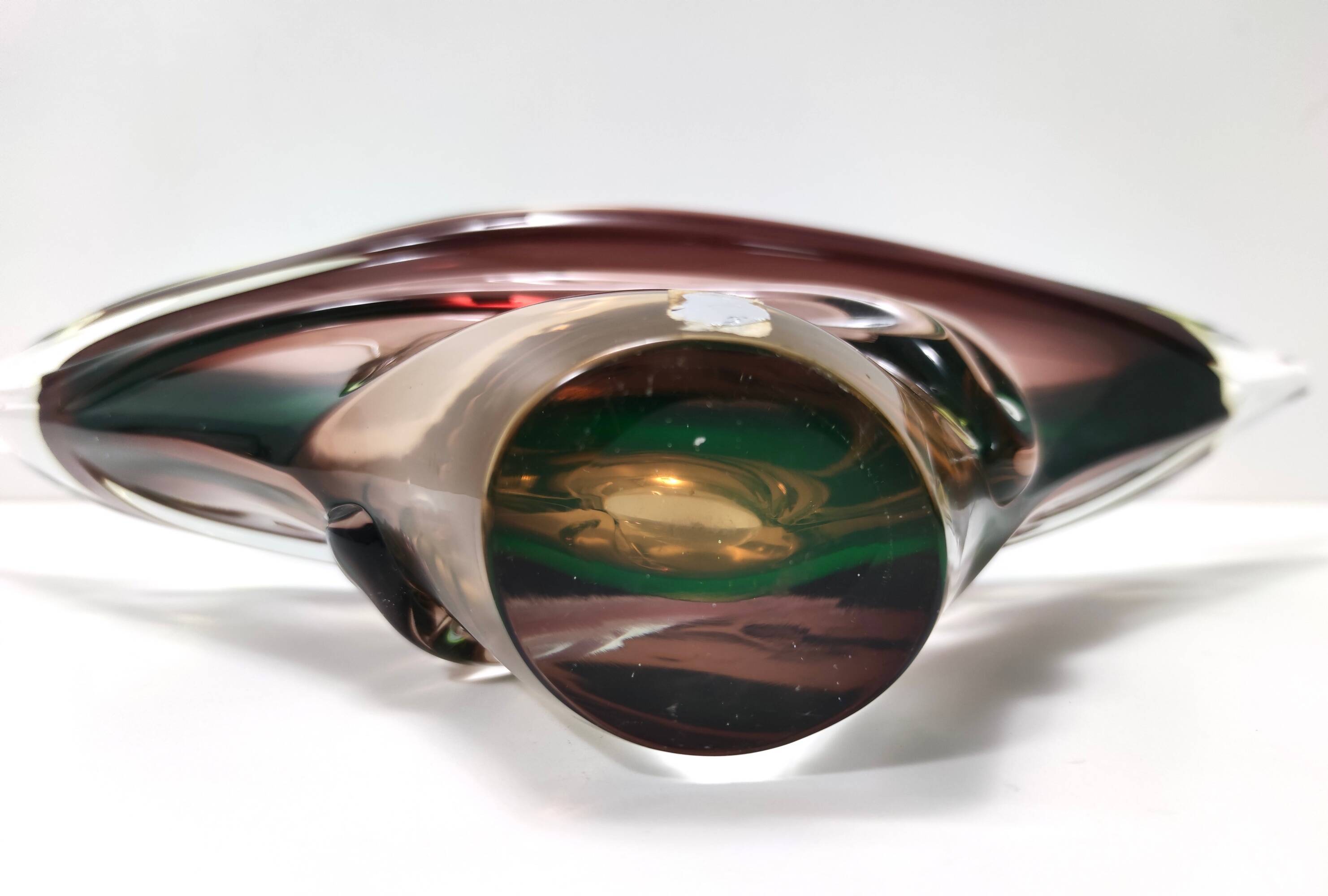 Brown Sommerso Glass Bowl or Centerpiece by Seguso, Italy