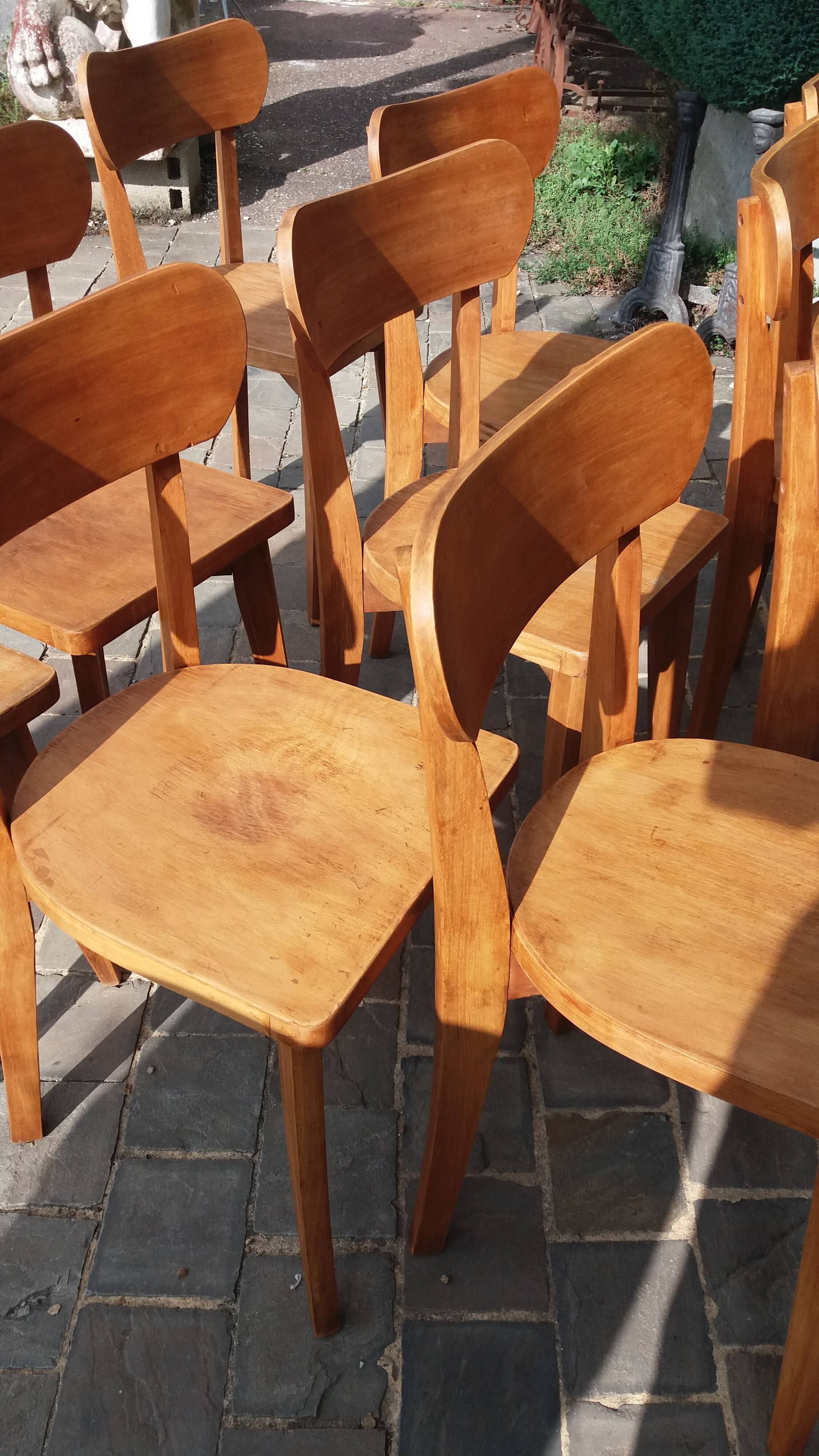 Set of 10 bistro chairs