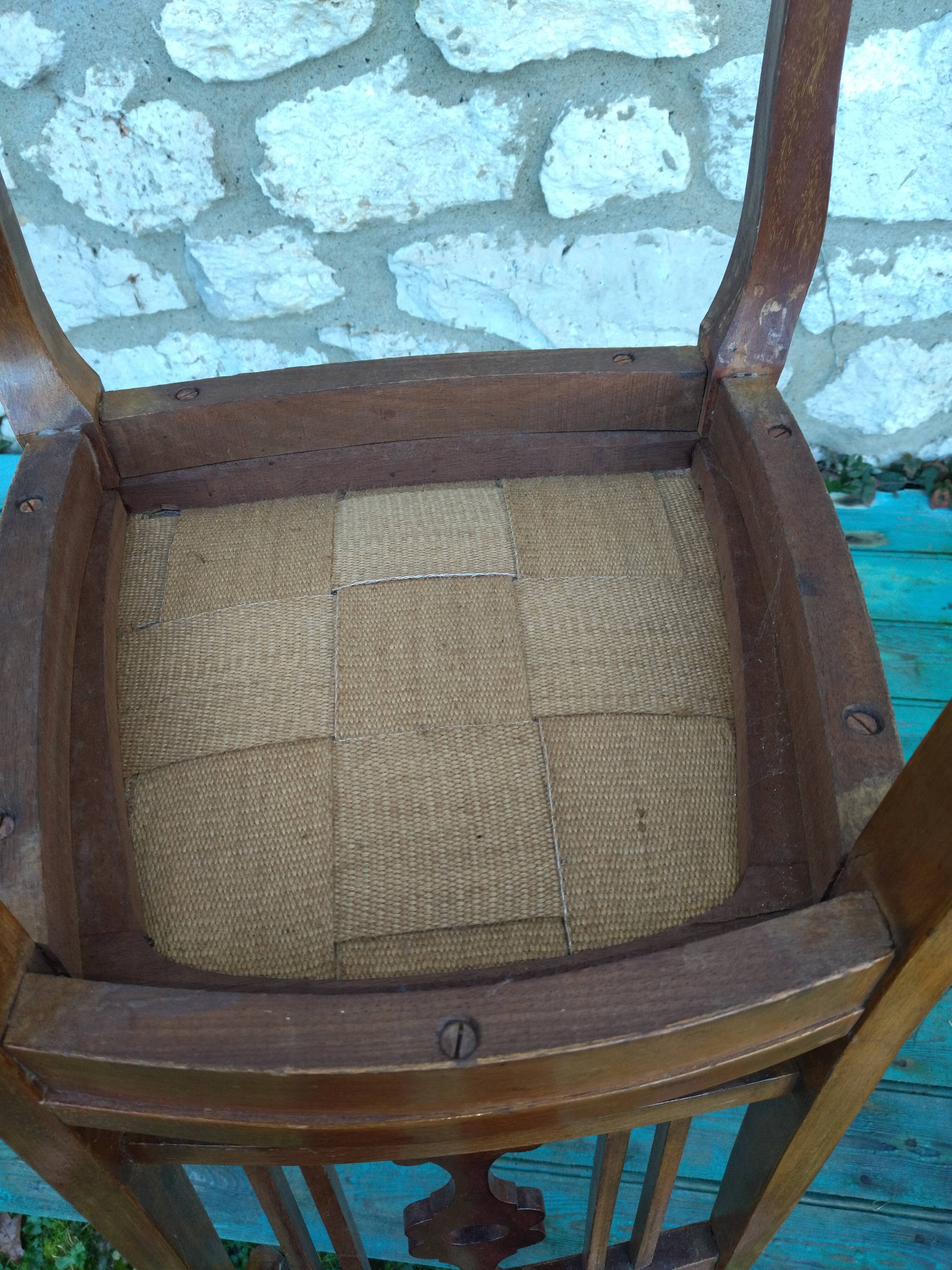 Art-nouveau marquetry chair 1900
