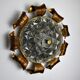 Applique soleil, feuille d'or, verre de Murano, Italie, 1960