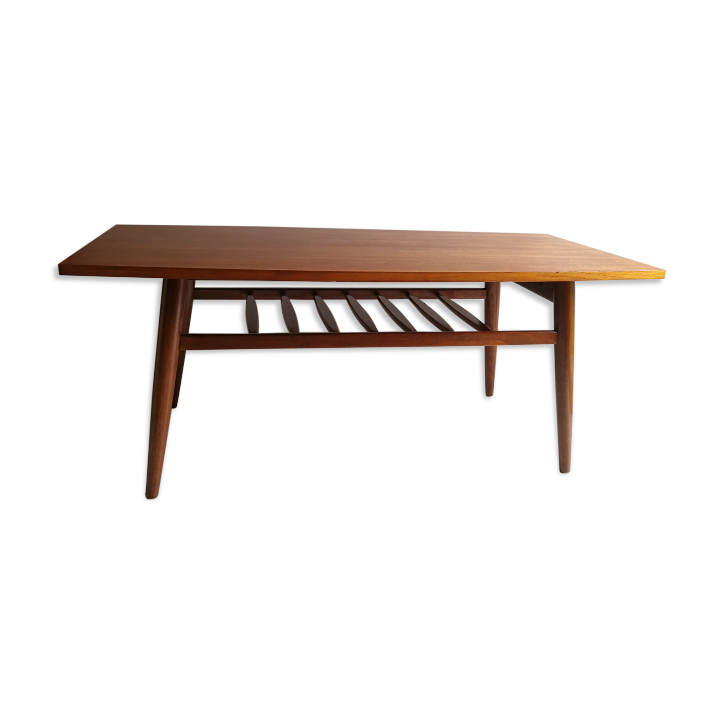 Mid Century Retro Vintage Danish Style Two Tier Teak Coffee Table. 60s