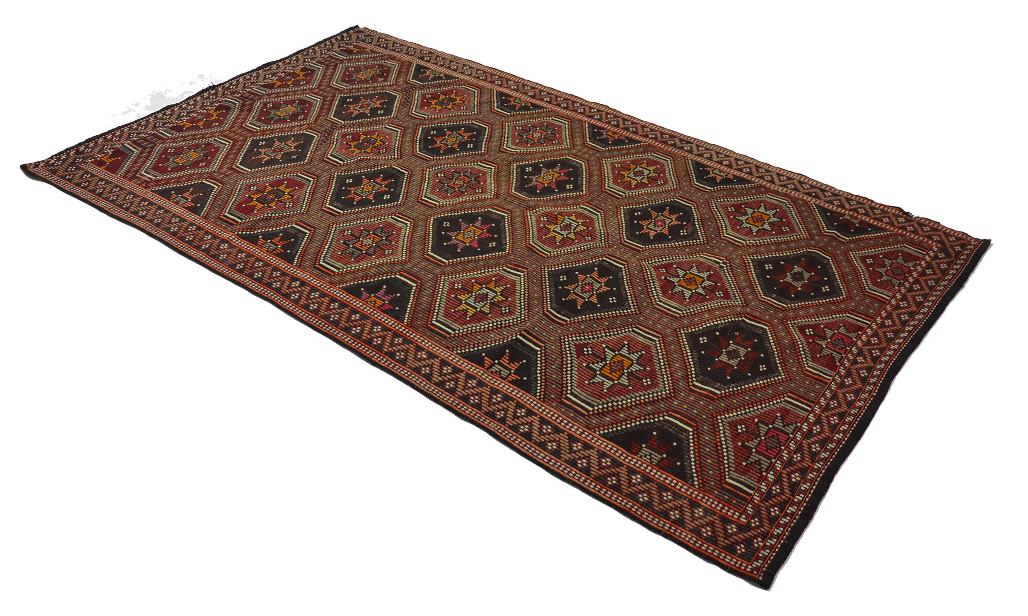 Anatolian handmade kilim rug 331 cm x 193 cm
