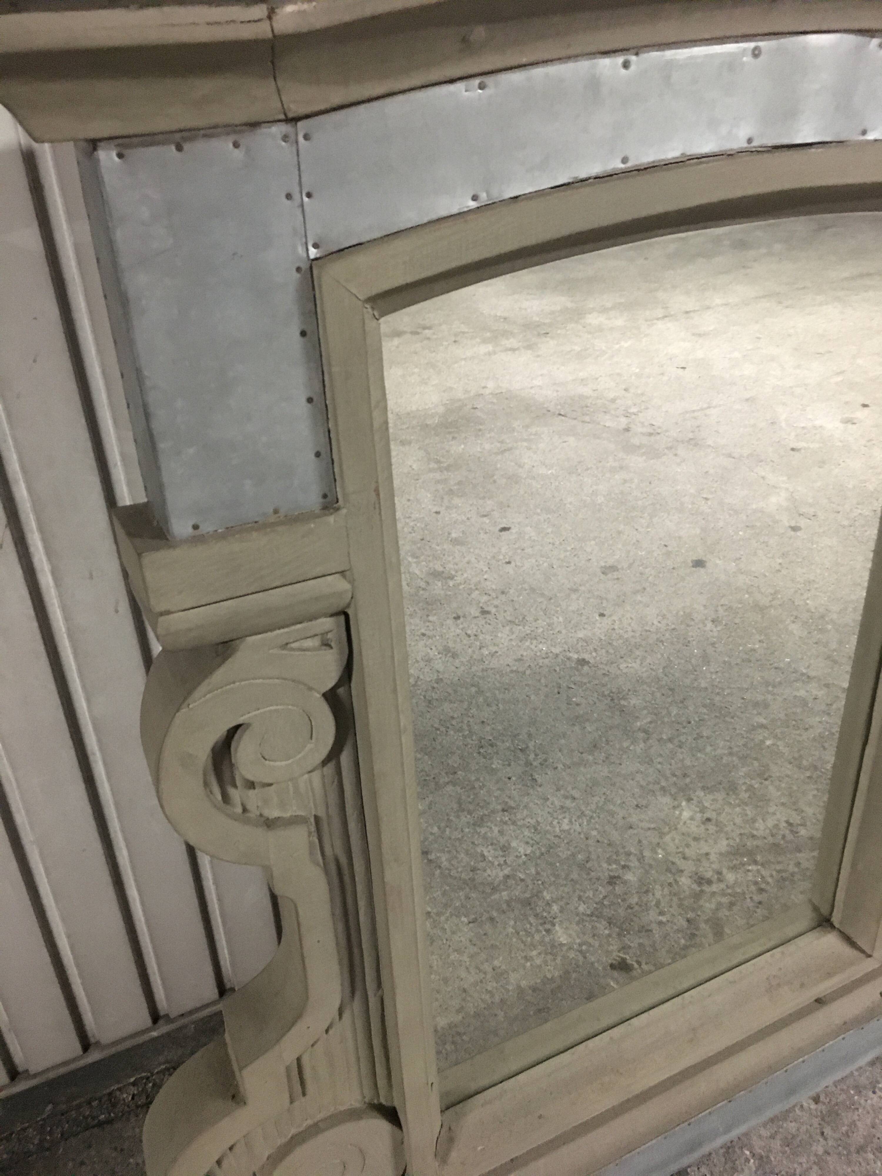 Miroir Lucarne décorative en bois et métal