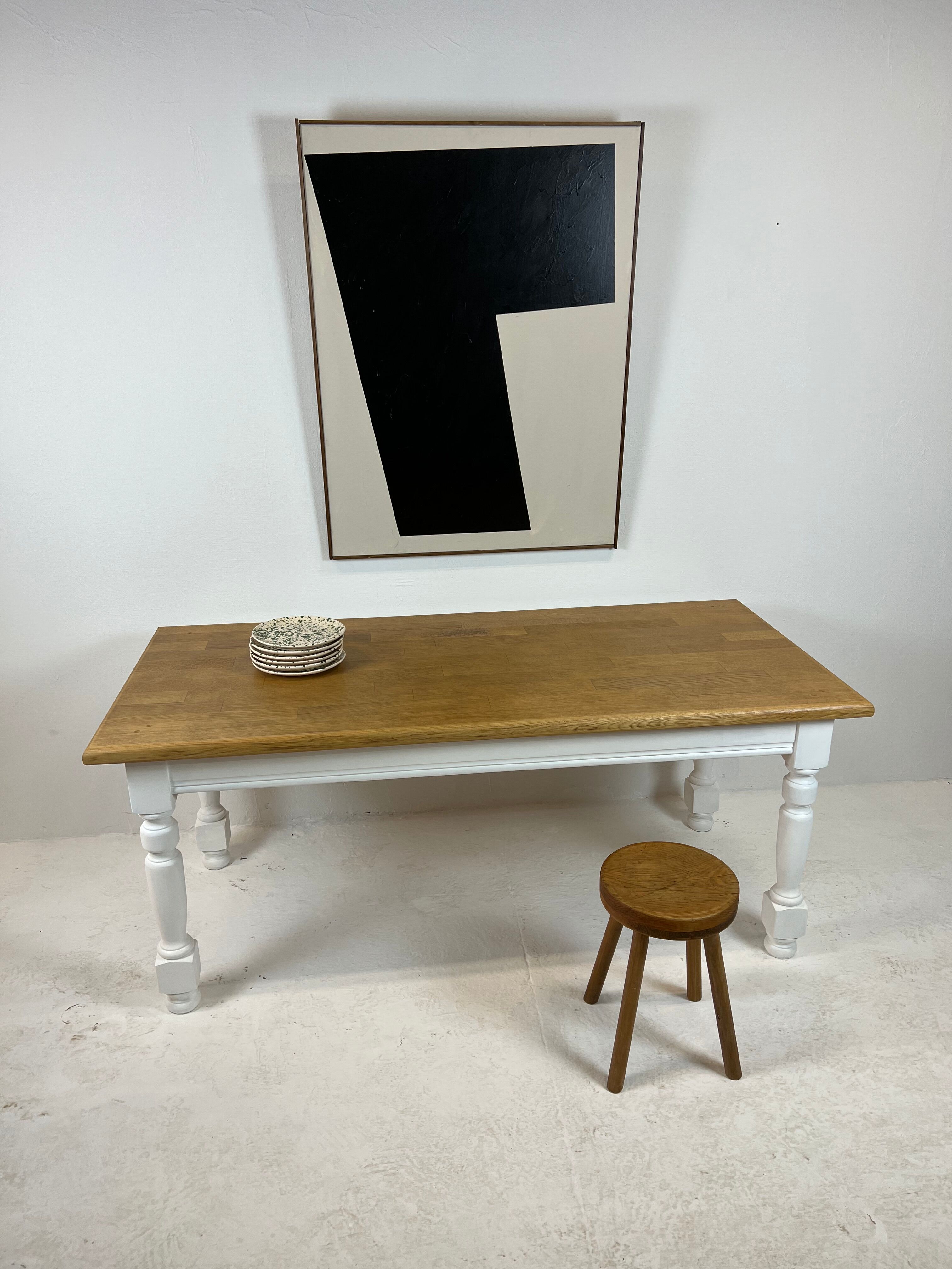 Ivory white base farmhouse table