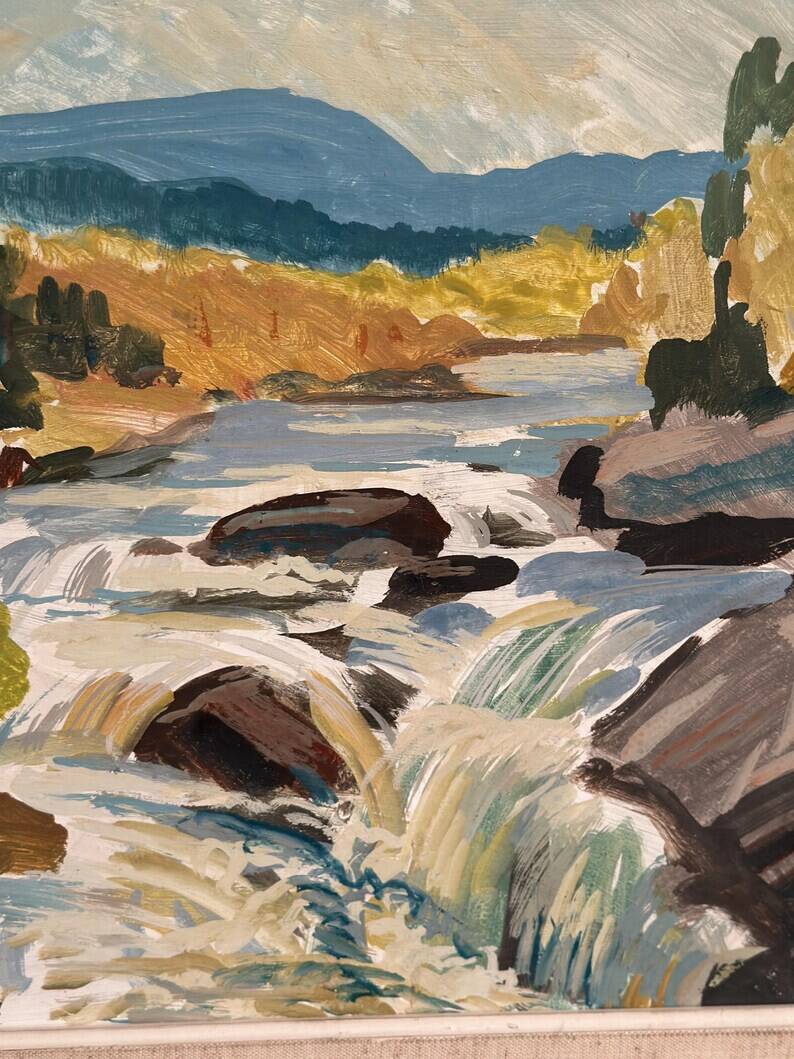 Original Swedish Oil on Panel – “Landscape With Water” by B. Lundqvist – Vintage & Framed – 56 × 48 cm (22" × 18.8")