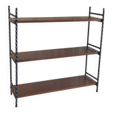 Wall shelf with wooden ladders and wrought iron - mid 20th century.