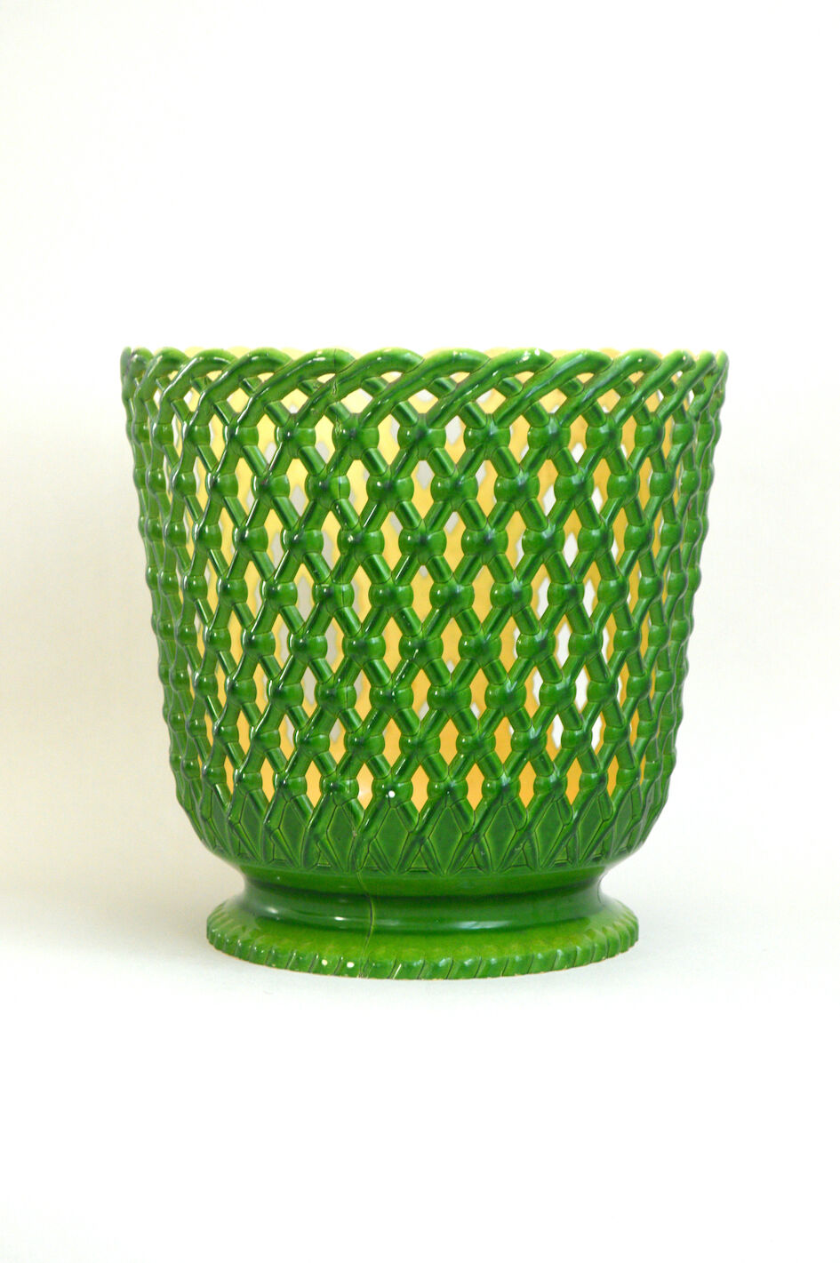 Cache-pot tressé vert