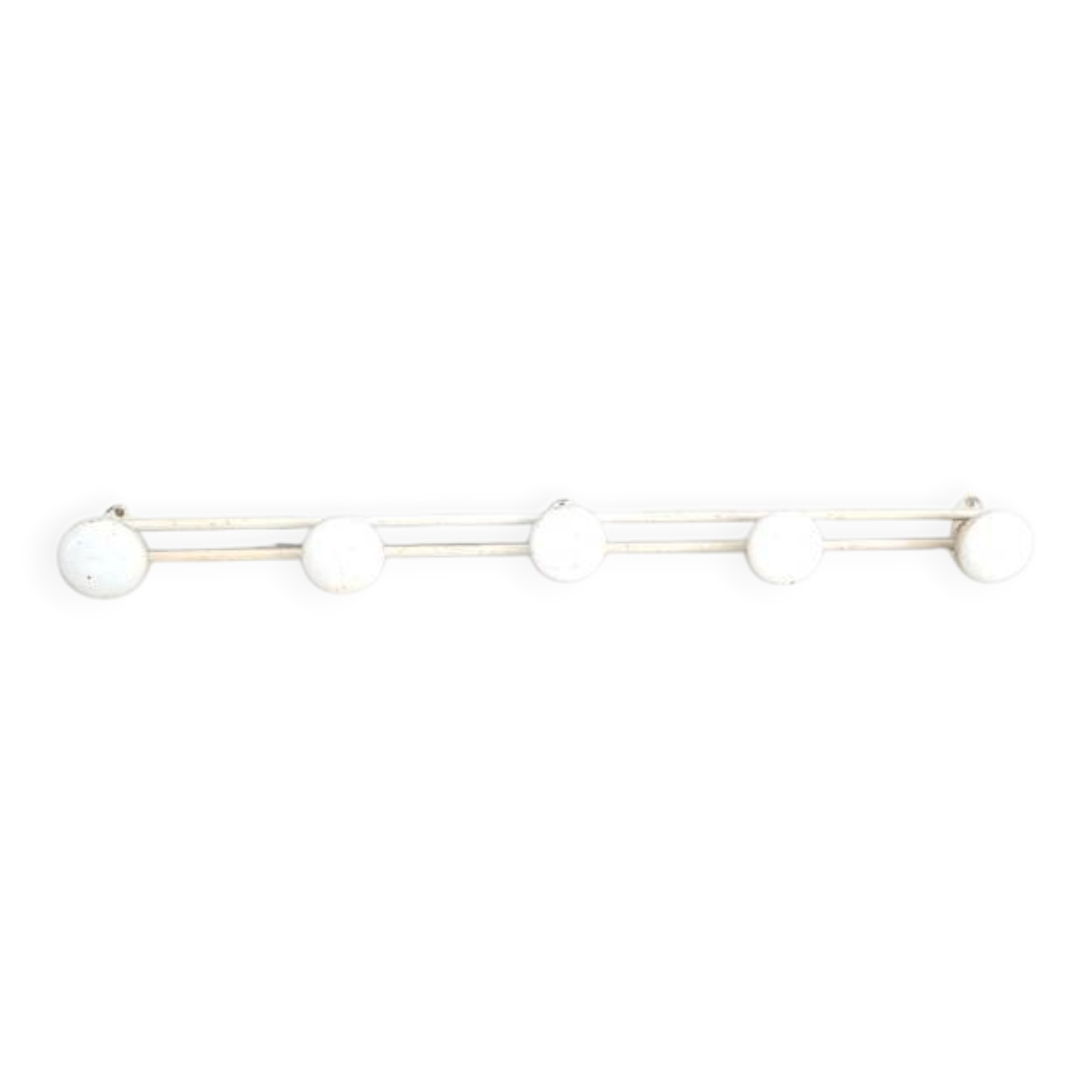 Vintage metal wall coat rack 5p cream