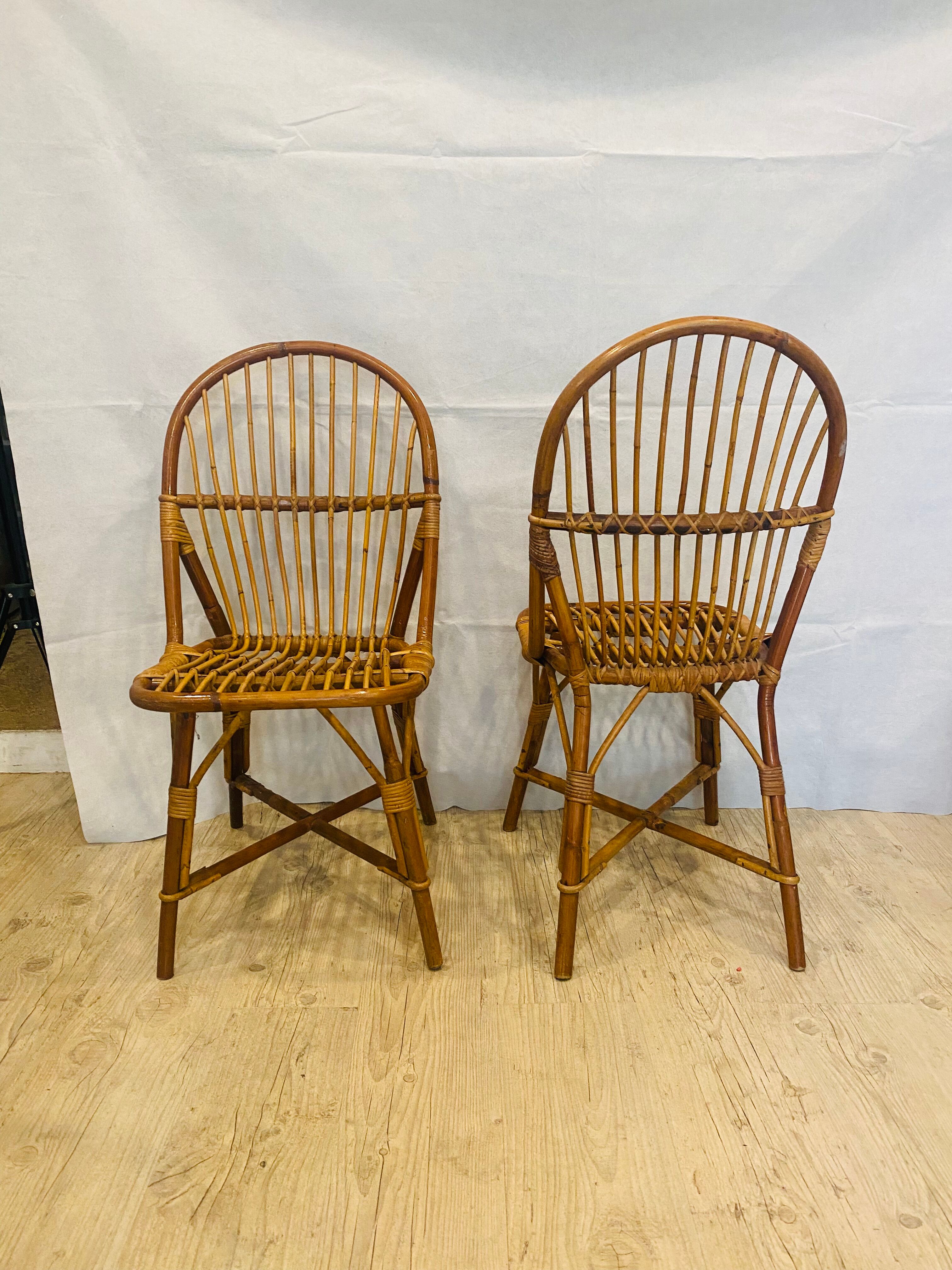 Bamboo chairs & rattan circa 60s/70s
