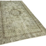 Handwoven Overdyed Turkish 1970s 161 cm x 274 cm Grey Carpet