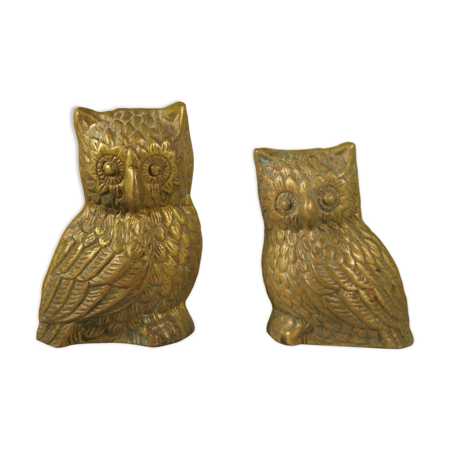 Pair of brass owls