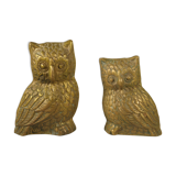 Pair of brass owls