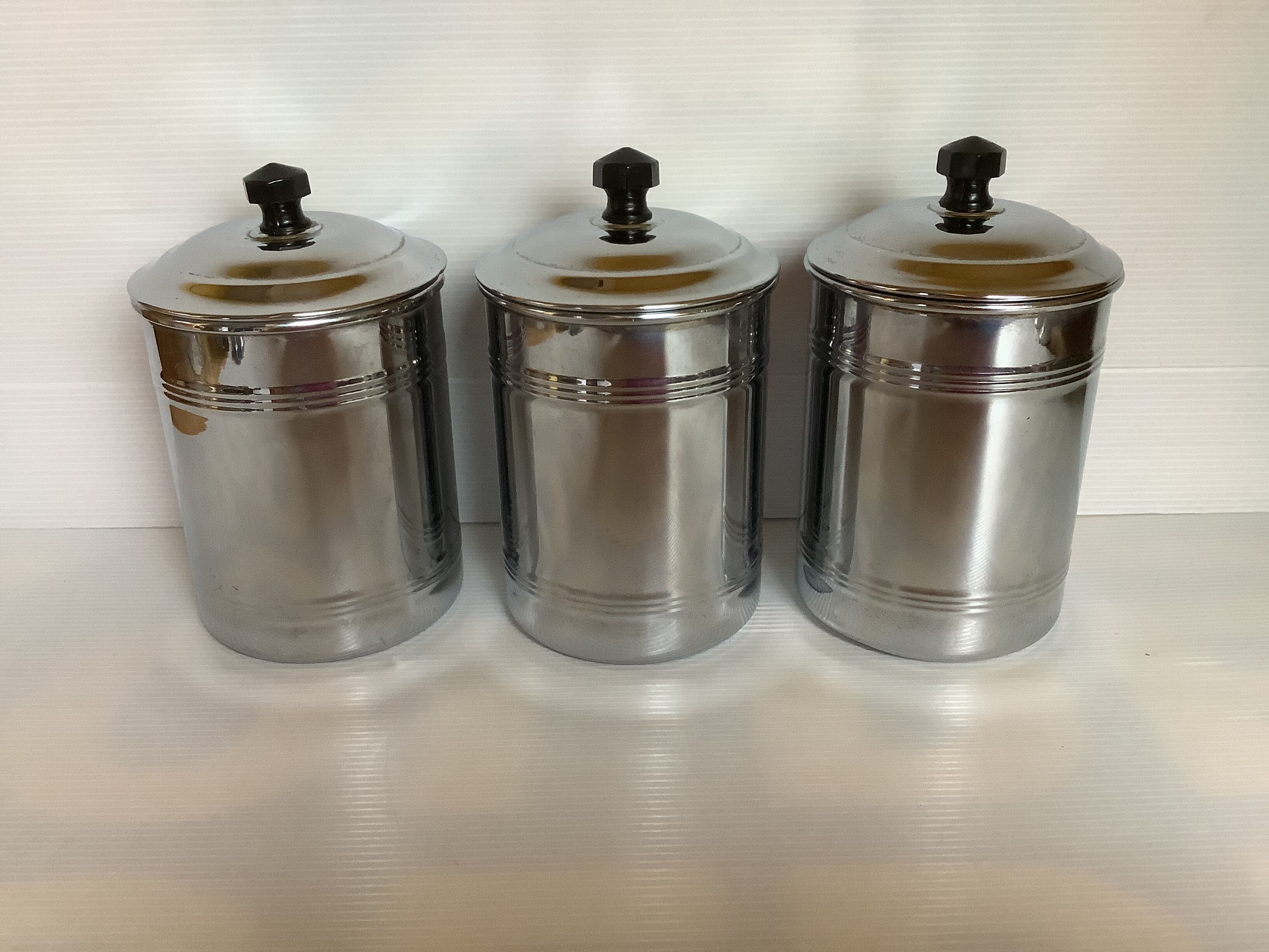 3 old metal chrome coffee coffee chicory sugar