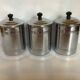 3 anciens pots métal chromé café sucre chicorée