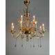 Lustre en verre mordoré deux étages et 12 bras de lumière vers 1940