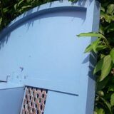 Antique H205xL103 curved iron gate door with mailbox