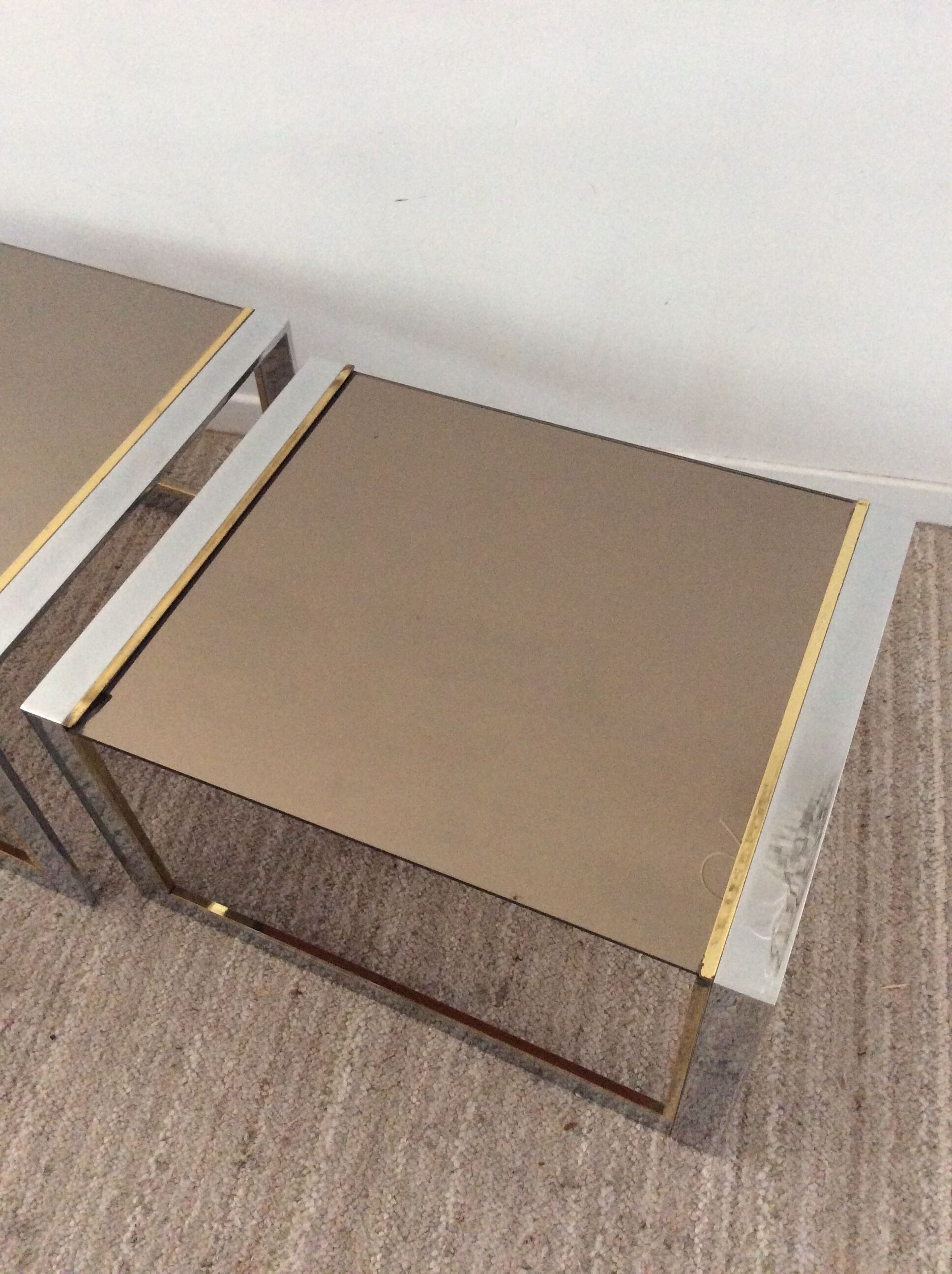 Duo of nesting tables Romeo Rega Italy from the 70s