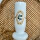White opaline glass vase