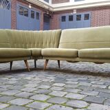 Danish Scandinavian modular corner sofa of years soft 50 green glossy