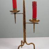 Grand vintage brutalist chandelier, Venetian style, sculptural metal.