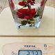 Unique whisky glass with a poppy design, handmade and signed by M.B.