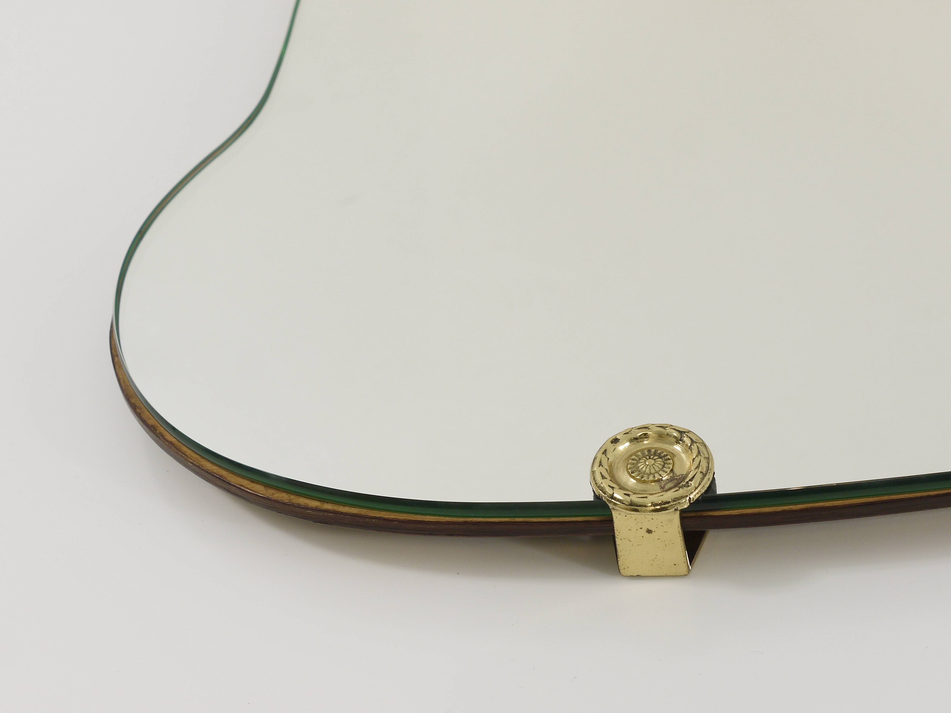 Scultpural Brass Hand Mid-Century Wall Mirror, Italy, 1950s