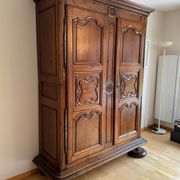 Eighteenth century castle cabinet in walnut Louis XIII style