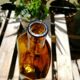 Vintage 6 sided amber bottle