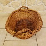 Old oval wicker basket with handles