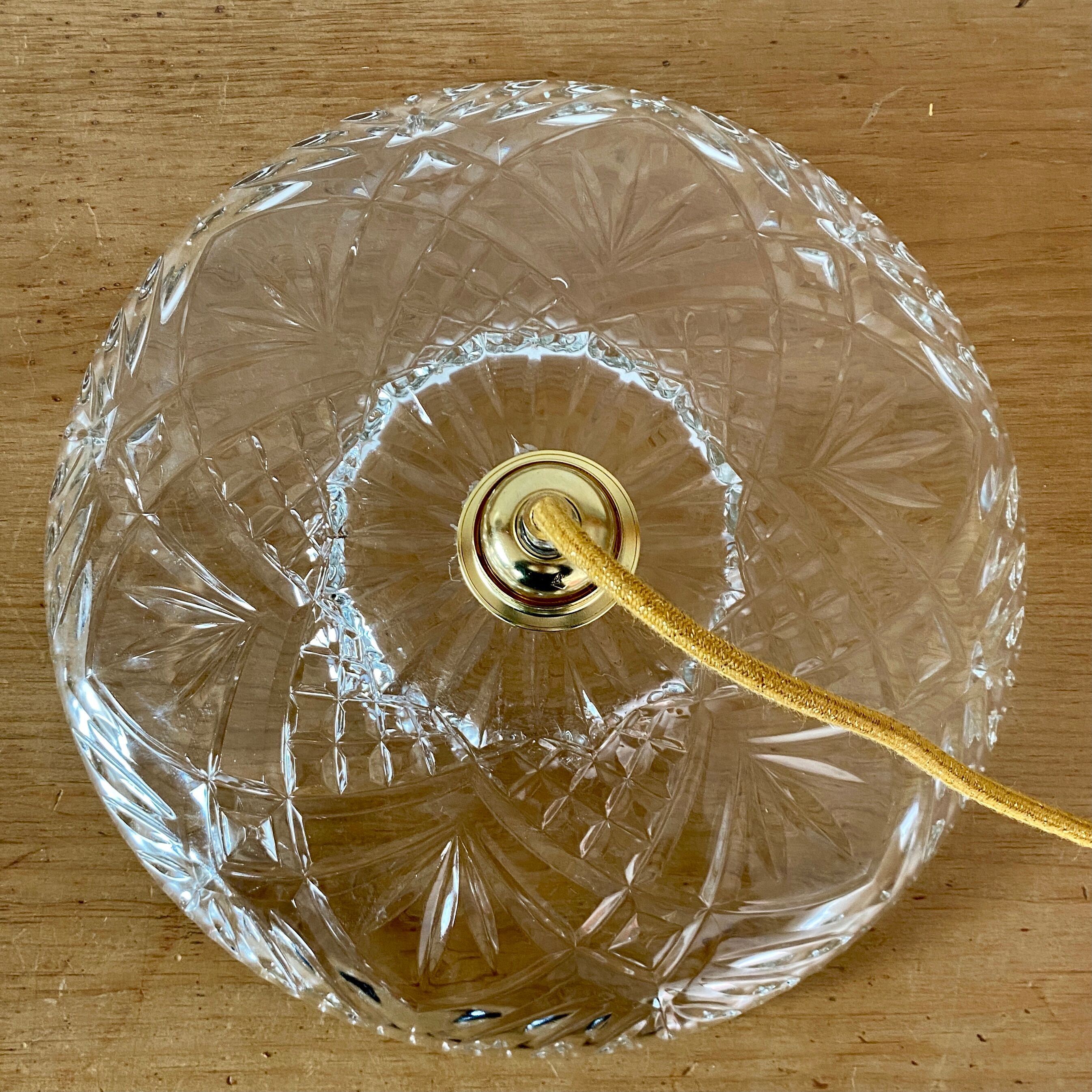 Suspension abat-jour vintage en verre