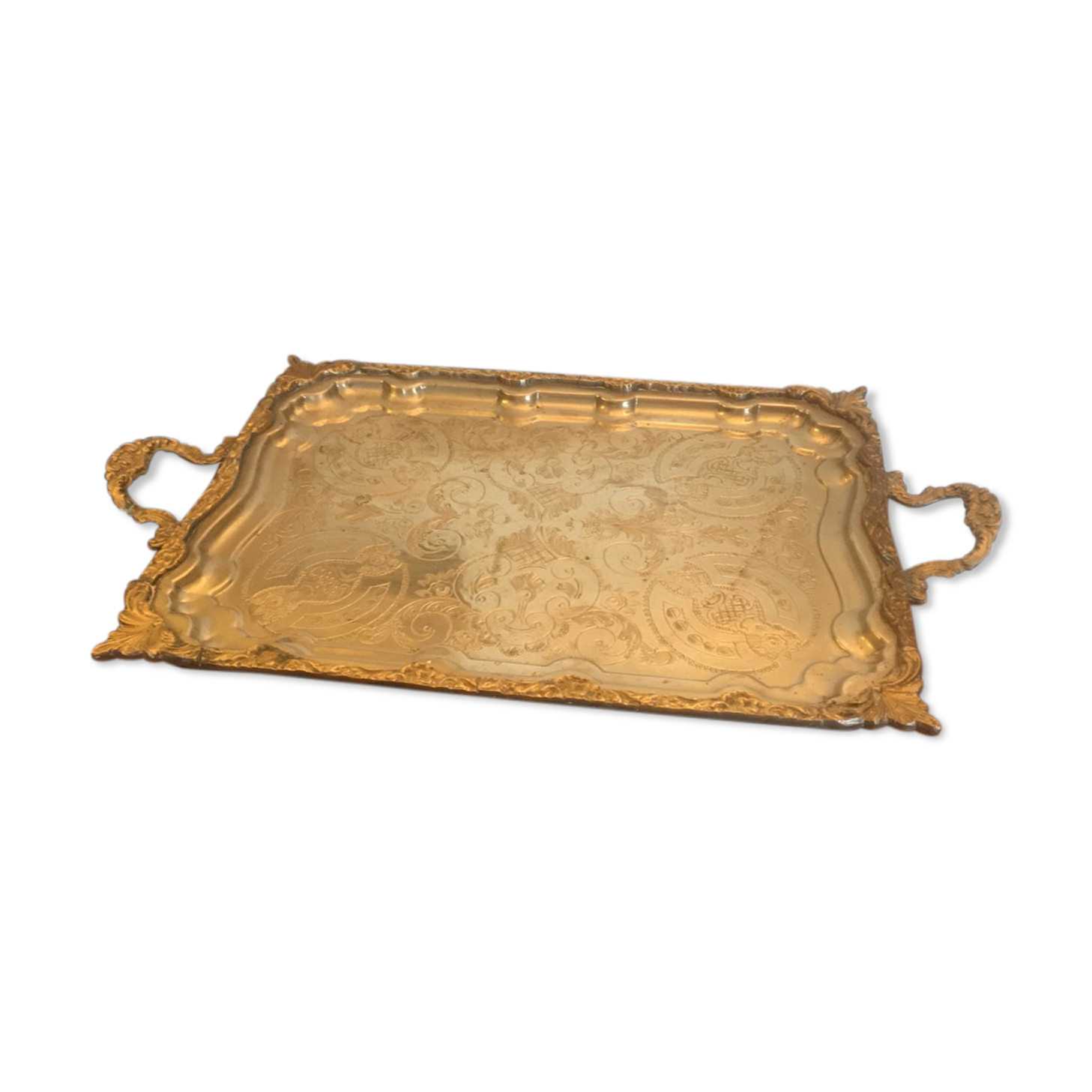 Vintage engraved metal top
