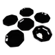 6 black Arcoroc "Octime" dessert plates (set 1)