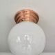 Vintage ceiling lamp, copper and art deco opaline, France 1930