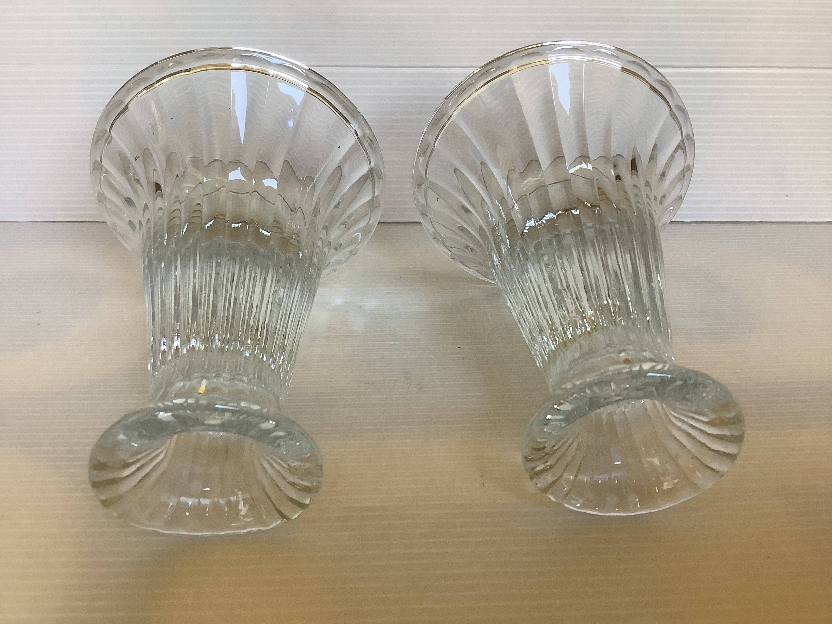 Pair of glass candlesticks