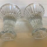 Pair of glass candlesticks